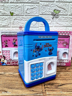 Electronic piggy bank in the shape of Stitch