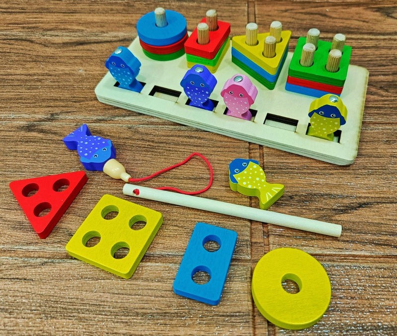 Shape Matching Ruler and Fishing Game 2-in-1